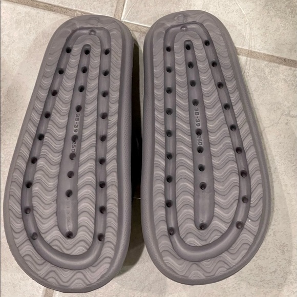 Silver Gray Comfy Slides/Beach Shoes - Picture 5 of 7